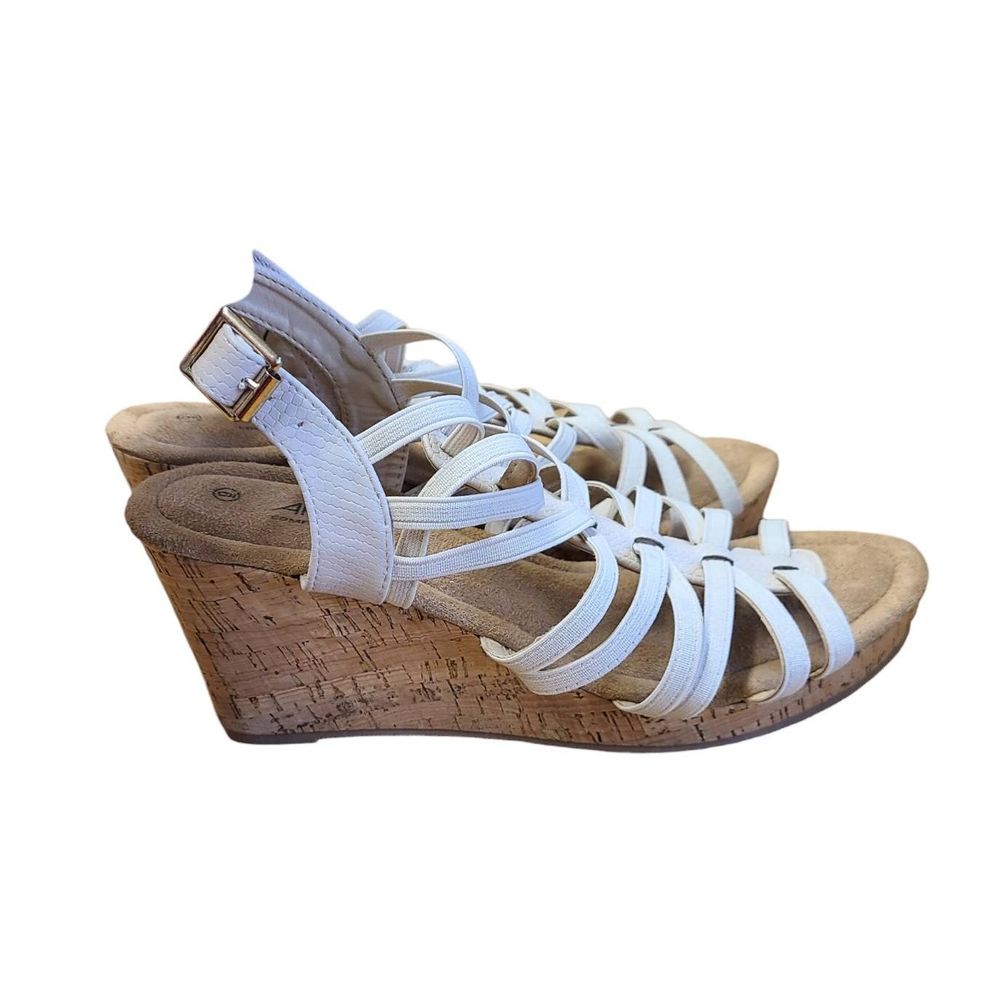 NWT ARDENE Leather Wesdge Sandals 9 - Picture 3 of 8